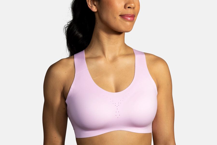 Womens Brooks Dare Crossback Run Bras Orchid Haze | Clothing 2639-XSIQW